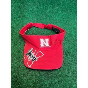 90s University of Nebraska Red & Black Adjustable Visor Hat Unisex Golf